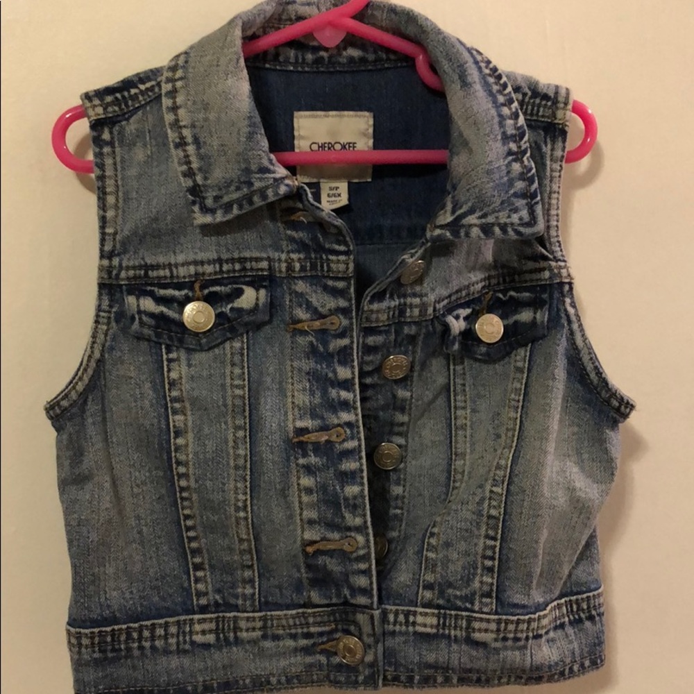 Girls blue jean vest